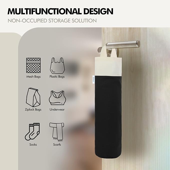 Plastic Bag Holder, Wall Mount Grocery Bag Holder for Plastic Bags Storage, Cotton Shopping Garbage Sack Organizer, Large Trash Bag Dispenser for Home Kitchen Decor