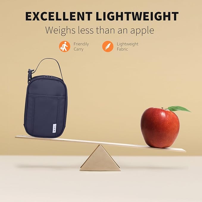 NOL Natural Organic Lifestyle Insulated Lunch Bag for Adult - Snack Bag Lunch Cooler Bag Soft Lunch Tote Bag for Work, Navy blue