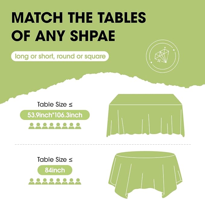 Pureegg Plastic Table Cloth Disposable 10 Pack, 54 x 108 Inch Table Cloths, Party, Picnic, Decorative Gingham Tablecloths, Rectangle, Red and White Checkered Cover, Leakproof & Sturdy, Red Plaid