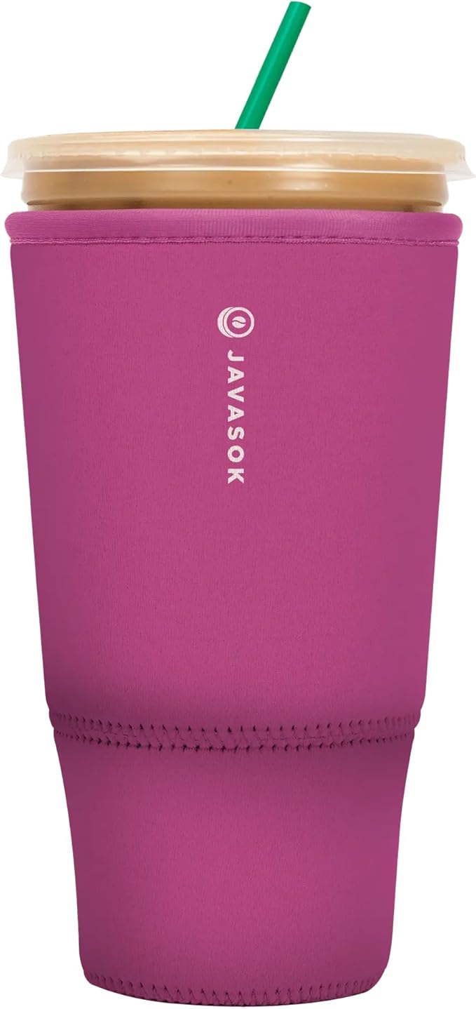 Sok It JavaSok Iced Coffee & Cold Soda Insulated Neoprene Cup Sleeve (Bright Pink, XXLarge: 44-48oz)