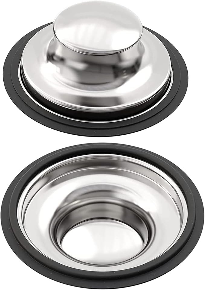 3.35 Inch Kitchen Sink Stopper for Garbage Disposal Stopper, Stainless Steel Garbage Disposal Plug Fits Standard Kitchen Drain Size of 3 1/2 Inch, for Insinkerator, Kitchenaid, Kohler, Waste King
