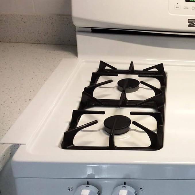 Silicone Gap Cover, (2 Pack) Silicone Gap Stopper Kitchen Stove Counter Gap Covers - Flexible Stove Space Fillers, Food Grade (21inches, White)