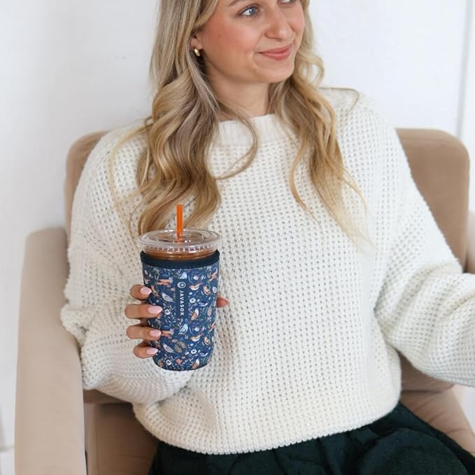 Sok It JavaSok Iced Coffee & Cold Soda Insulated Neoprene Cup Sleeve (Early Birds, Small: 16-20oz)