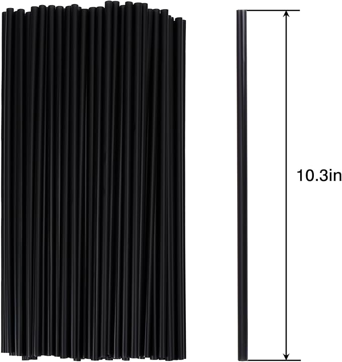 Tomnk 500pcs Straws Disposable, 10.3 Inches Plastic Straws, Plastic Drinking Straws for Tumblers and Ice Coffee