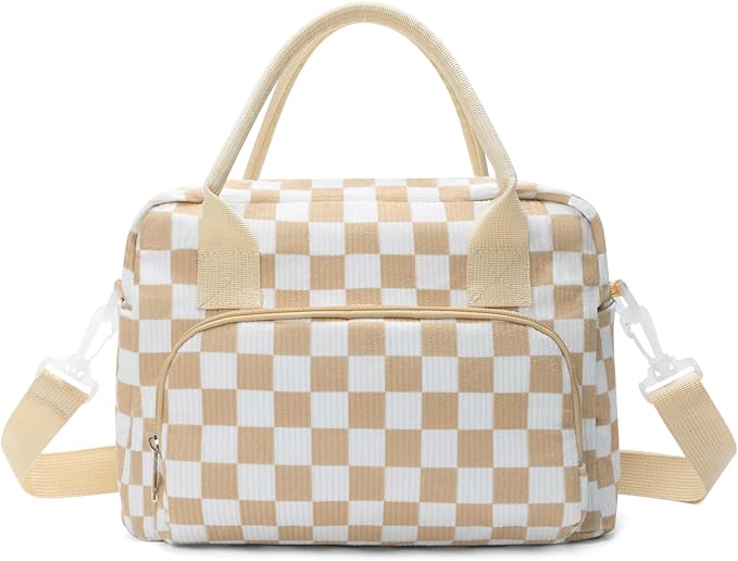 MAMONA Lunch Bag for Women Men Large Capacity Reusable Lunch Box Corduroy Insulated Cooler Tote Bags for Office Picnic