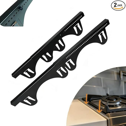 2 Pack Stainless Steel Stove Gap Covers, Kitchen Stove Gap Fillers, Heat Resistant Stove Guard Between Stove and Countertop, Snap-on design prevents shifting, adjustable from 13.8" to 26.8 "