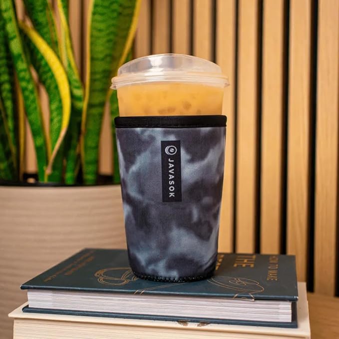 Sok It JavaSok Iced Coffee & Cold Soda Insulated Neoprene Cup Sleeve (Shades of Gray, Medium: 22-28oz)