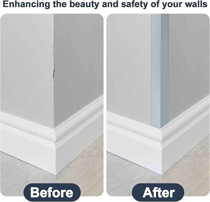 10PCS 48" Metal Corner Protectors, Aluminum Self Adhesive Corner Guards, Metal Wall Edge Protector Strip, Furniture Corner Protectors, Wall Cabinet Baseboard Decoration 48" x 1" (Gray Blue)