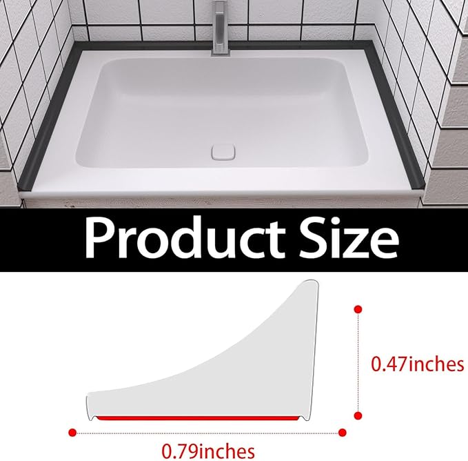 New Collapsible Shower Threshold Water Dam, Self Adhesive Silicone Waterproof Barrier Bathroom and Kitchen Water Strip Dam Shower Guard for Dry And Wet Separation Caulk Seal Strip Edge Trim(Black)