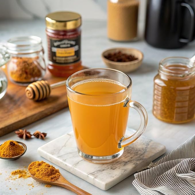 Gardenika Organic Flamma-tea Loose Leaf Turmeric Ginger Tea | with Cinnamon & Pepper | 100% Natural | Caffeine Free | Herbal Wellness Tea | Premium Blend | 1 lb (454g)