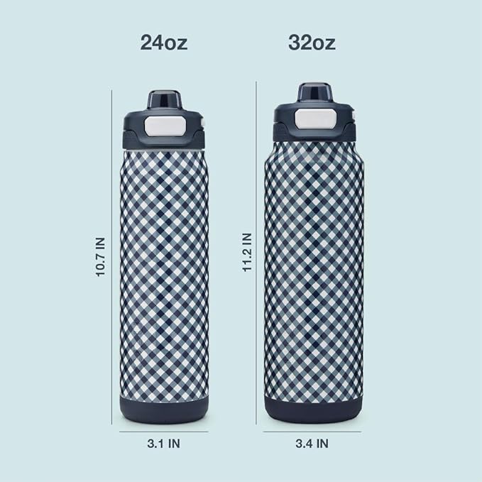 ZULU Powerfill Pro 24oz Stainless Steel Water Bottle - Checkmate Navy