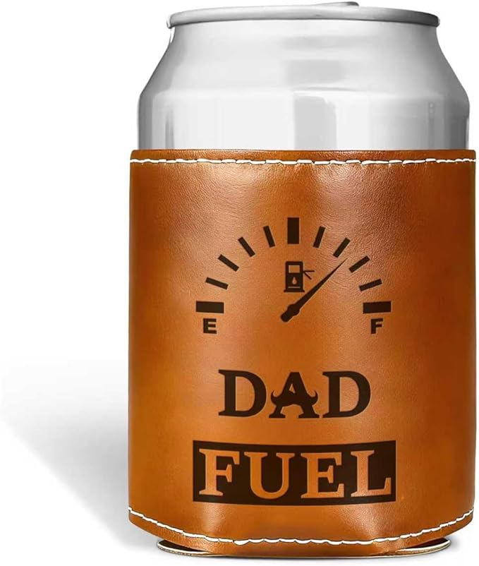 Fathers Day Gifts for Dad from Daughter Son,Funny Gifts for Men,Mens Birthday Gag Cool Retirement Christmas Gifts for Him Husband Grandpa,Leather Can Cooler Sleeve Holder for Soda