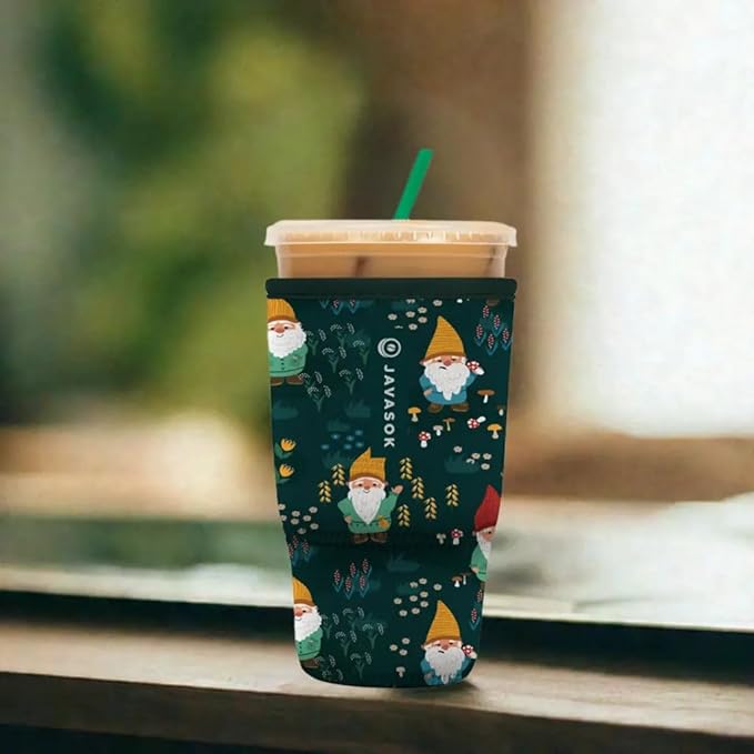 Sok It JavaSok Iced Coffee & Cold Soda Insulated Neoprene Cup Sleeve (Rollin' with my Gnomies, XLarge: 38-42oz)