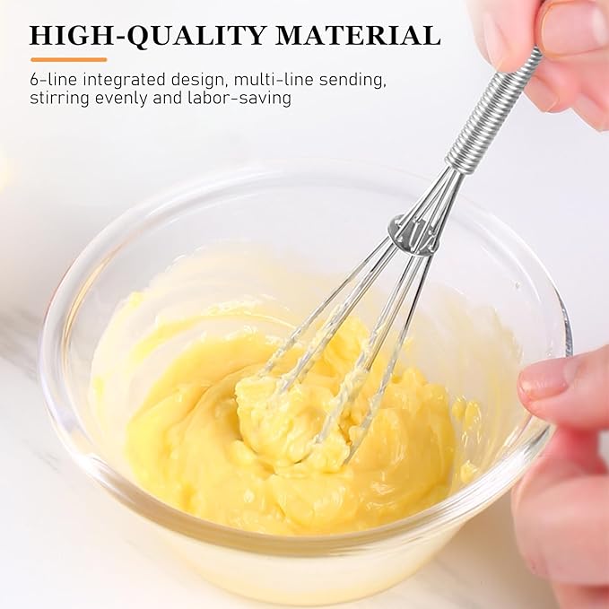 NileHome Mini Whisks Stainless Steel Whisk Set 5" 7" 7"Kitchen Small Wisk Balloon Wire Tiny Whisks for Cooking, Whisking, Blending, Beating, Stirring 3 Pack