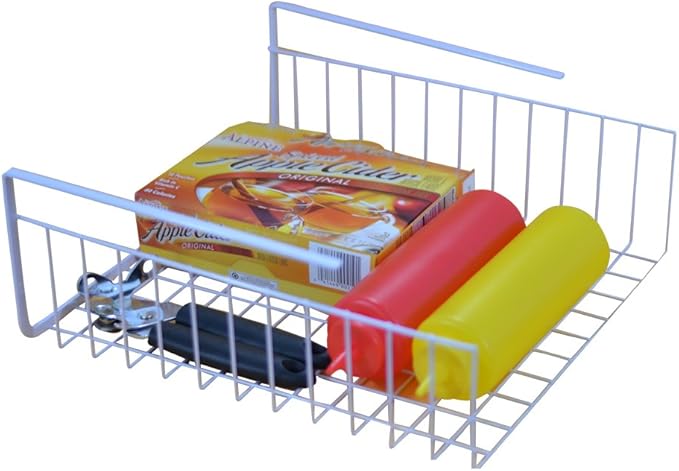 Southern Homewares Under Shelf Basket Wire Rack White Storage Organizer for Kitchen & Pantry – 12.5" x 12.5" x 5" Space-Saving Design