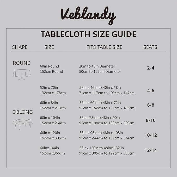 Veblandy Tablecloth Linen Textured Waterproof & Stain Resistant Table Cloth Wrinkle Free Decorative Fabric Farmhouse Table Cover for Dining/Party/Buffet/Wedding, 60 x 60 Inch, Demin Blue