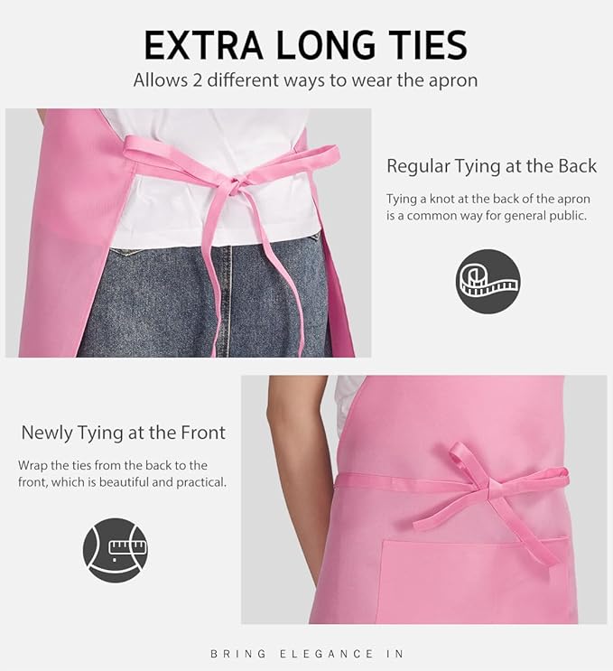 Syntus Apron for Men Women, Adjustable Cooking Kitchen Chef Aprons with 2 Pockets