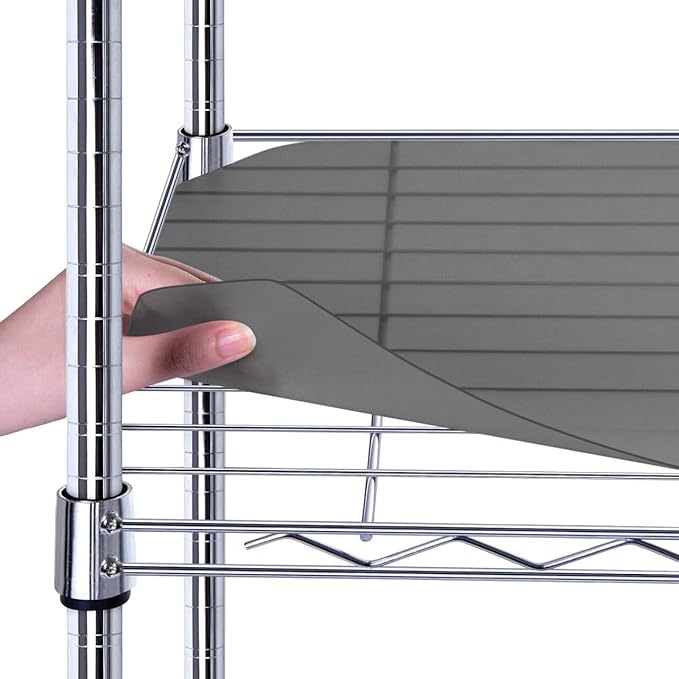 BRIAN & DANY Wire Shelf Liner 18" X 24", Heavy Duty Shelf Liners for Wire Shelving, Waterproof Protector Mats, Set of 5, Charcoal