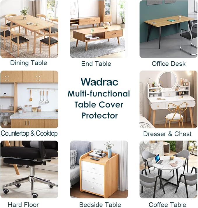 Clear Table Protector Plastic Table Cloths PVC Night Stand Table Cover Mat Office Desk Mat Shelf Surface Chair Floor Protection Crystal Children Painting Cover Pad Transprent Rectangular 35.4x55.2 in