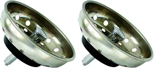 Danco 88275 3-1/4 inch Kitchen Sink Basket Strainer Splash Guard with Stationary Post, Stainless Steel (Pack of 2)