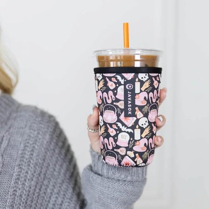 Sok It JavaSok Iced Coffee & Cold Soda Insulated Neoprene Cup Sleeve (Spellbound, Small: 16-20oz)