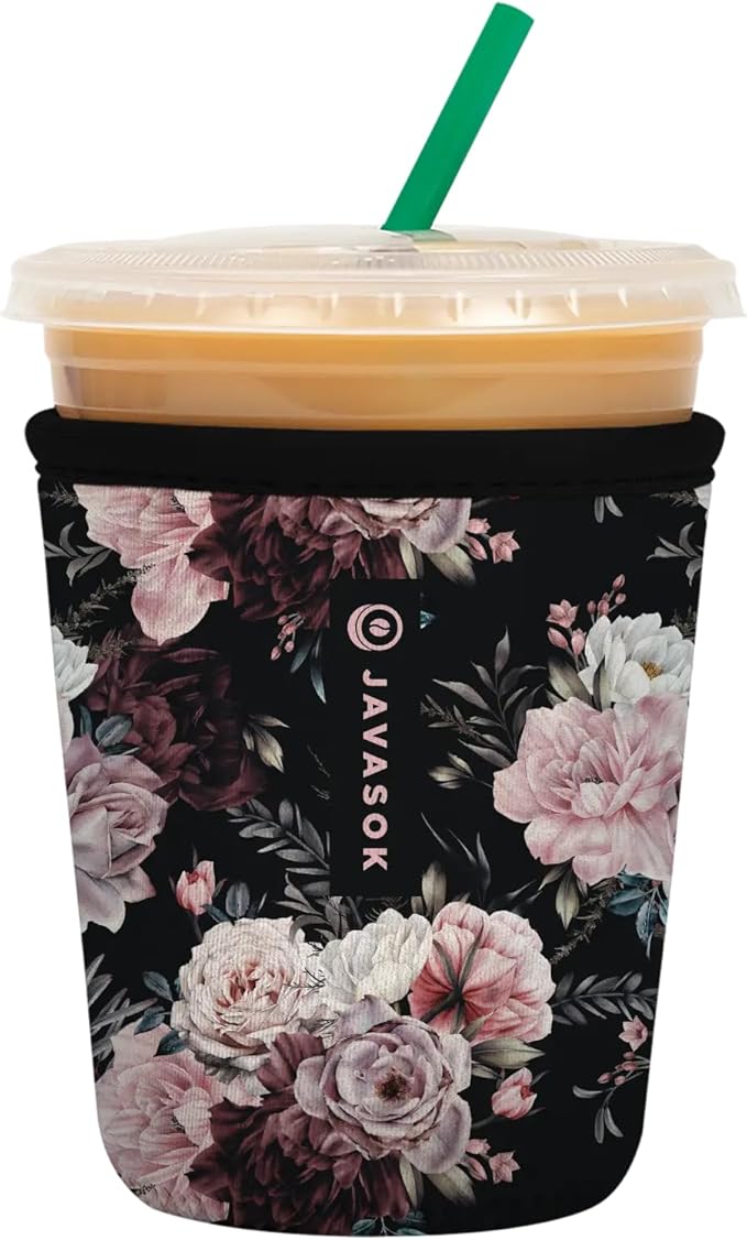 Sok It JavaSok Iced Coffee & Cold Soda Insulated Neoprene Cup Sleeve (Bloom at Night, Small: 16-20oz)