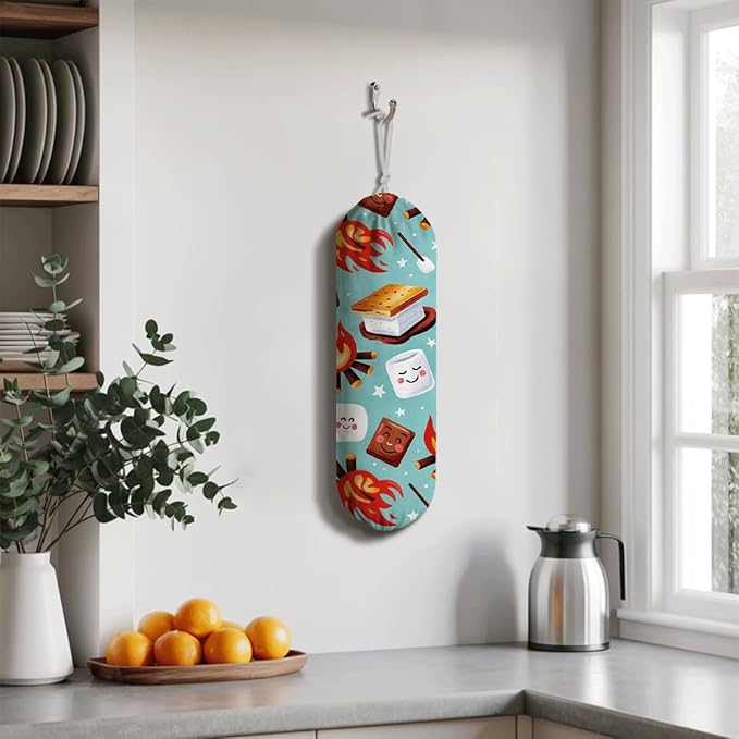 Kitchen Plastic Bag Holder, Cookies Grocery Bags Storage Dispenser, Garbage Trash Bags Carrier Organizer Dispenser, Reusable Grocery Bag Organizer, Wall Mount, Housewarming Gifts