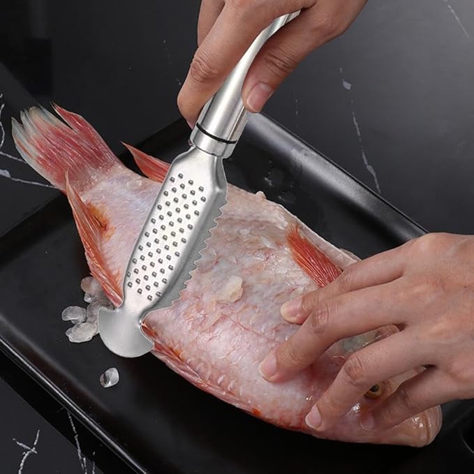1Pc Fish Scales Scraping Tool,Multifunction Stainless Steel Fish Scale Knife Fish Cleaning Kit,Fish Scale Peeler,Fish Descaler Tool,Fish Scaler Remover,Fish Scaler Fish Scale Removing Tool