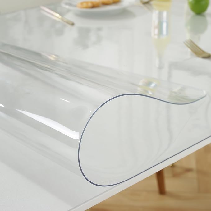 LovePads Clear Desk Mat 23 x 47 Inch, 1.5mm Thick Clear Table Protector, Waterproof Plastic Table Cover Protector, PVC Desk Protector Mat, Vinyl Desk Cover for Desktop, Coffee & Dining Table