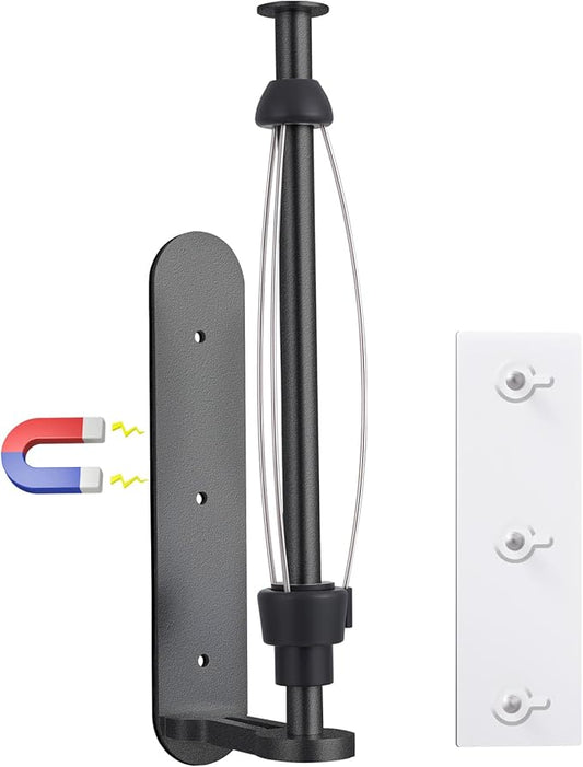 Magnetic Paper Towel Holder for Fridge-Great Adhesive Magnetic,One Hand Operable Paper Towel Holder,No Drill Wall Mount Hanging for Garage RV Kitchen (Black)