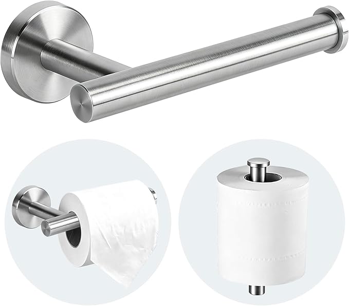 Toilet Paper Holder - SUS 304 Stainless Steel Toilet Paper Holder Wall Mount, Toilet Paper Roll Holder for Bathroom, Kitchen, Washroom - Brushed Nickel