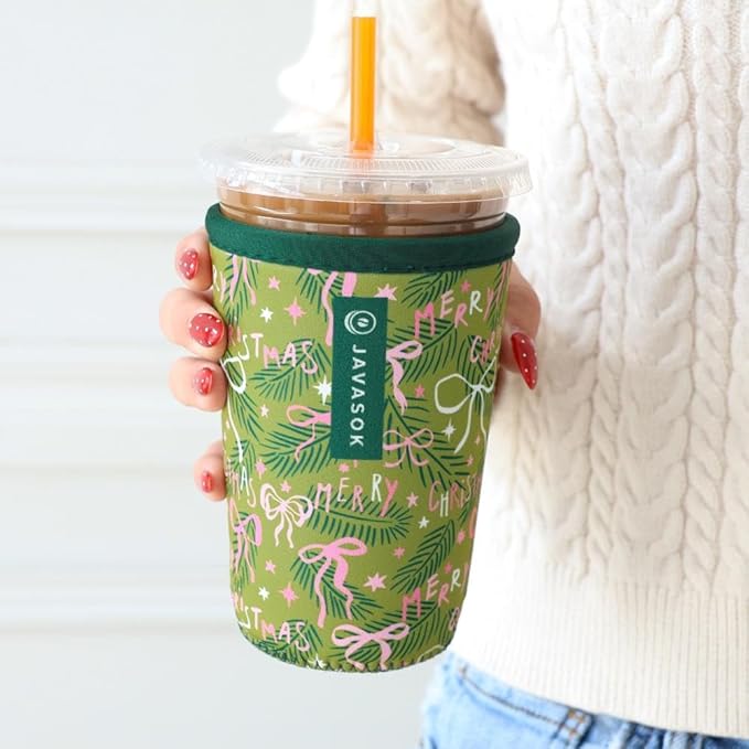 Sok It JavaSok Iced Coffee & Cold Soda Insulated Neoprene Cup Sleeve (Tied with Cheer, Large: 30-32oz)