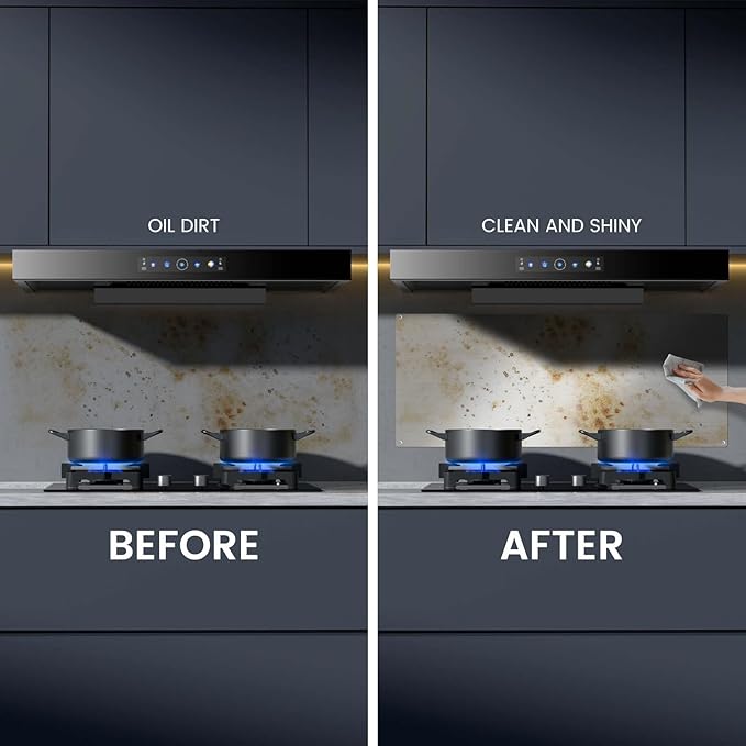 12"x29.5" Stainless Steel Backsplash - Ultra Flat & Easy to Clean, Protect Wall from Splash & Stain - Kitchen Stove Backsplash Panel for Oven & Range Hood with Pre-Drilled Holes