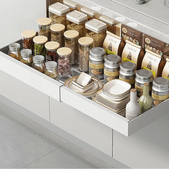 Pull out cabinet organizer - slide out drawers for kitchen cabinets, helps to store items neatly in the cabinet with drawers & pantry shelves instead of all over the counter. (Small)