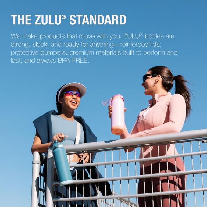 ZULU Powerfill Pro 32oz Stainless Steel Water Bottle with Quick Fill Lid, Triple Walled Vacuum Insulated Metal, Leak Proof Locking Lid, Sip and Chug, Reusable BPA Free, Amethyst