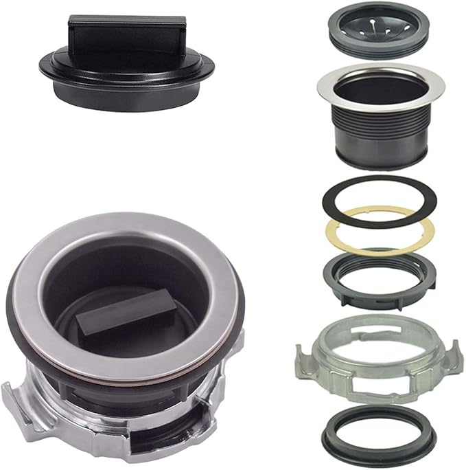 8Pcs/Set Garbage Disposal Mount Sink Flange Kit and Stopper for Waste King, Garbage Disposal Drain Assembly Kit, Rubber Flange and Drain Lock Nut for Waste King, Whirlaway Parts (114mm) Model : 1030
