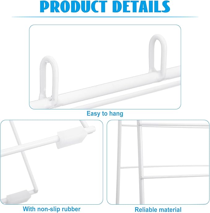 Yaomiao 2 Packs Deli Bag Dispenser Metal Grocery Bag Stand Plastic Grocery Bag Holder Portion Bag Dispenser White Coated Wire Bag Holder for Retail Store Home Restaurant, 9 x 6 x 12 Inch