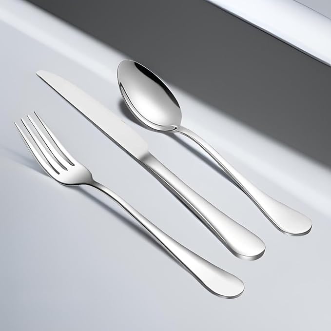 Dinner Forks, Set of 6 Top Food Grade Stainless Steel Silverware Forks, Flatware Set,8 Inches, Mirror Finish & Dishwasher Safe, New Apartment Essentials Cutlery Set