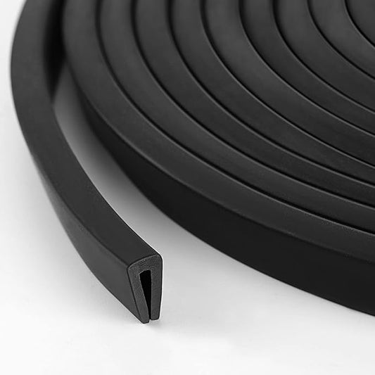 Kingdder Rubber Edge Trim 1/8" U Channel Sheet Metal Edge Protector Door Seal Strip Guard Weather Resistance Fits for Car Doors Steel Plates Glass Hatches Table Corners(35 Feet)