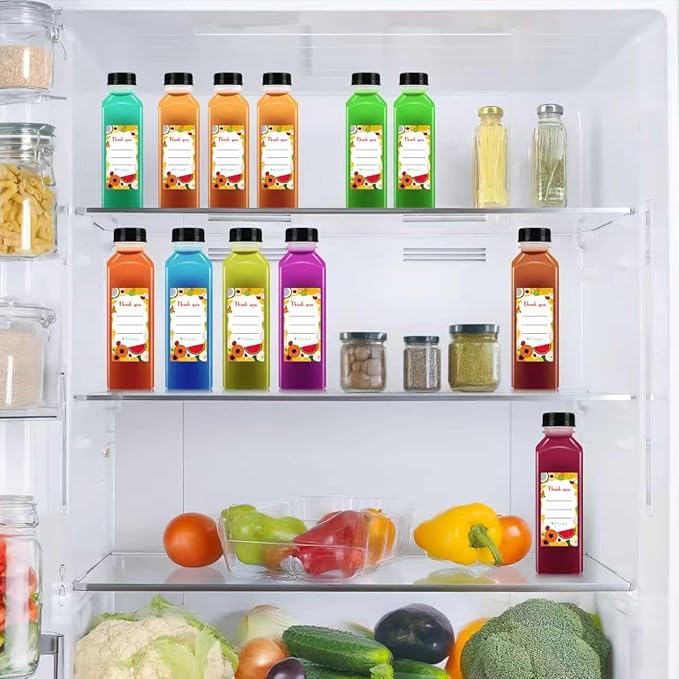 36pcs 16 oz Plastic bottles with lids,Juice bottles with caps, Reusable Clear Bulk Beverage Containers for Juice, Milk and Other Beverages