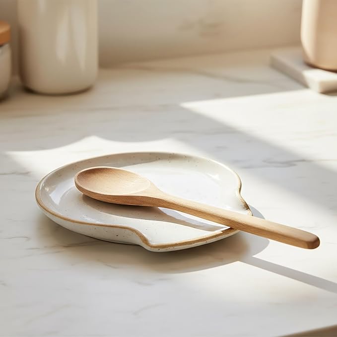 Beautiful Ceramic Spoon Rest for Stove Top - Perfectly Sized Spoon Holder for Your Kitchen Countertop - Easy to Clean and Dishwasher Safe, Perfect Addition to Any Kitchen Counter for Everyday Cooking