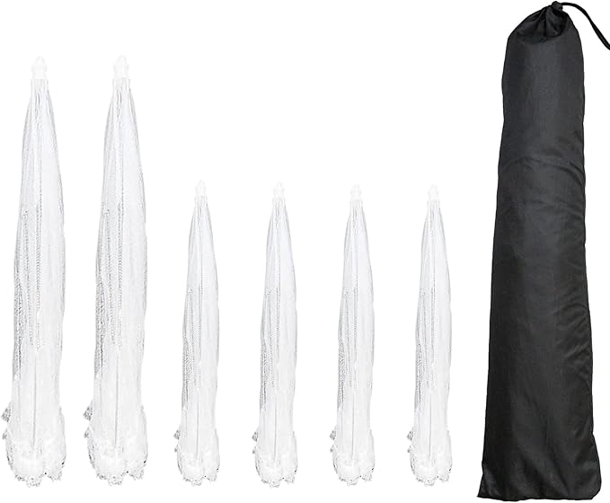 Simply Genius Mesh Food Covers for Outdoors - 2 Jumbo (39x24 in) & 4 Large (17x17 in), White Collapsible 6-Pack - Pop-Up Reusable Food Nets & Tents for Outdoor Serving & Picnics with Bug Protection
