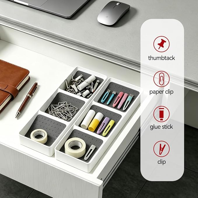 Spice Drawer Organizer,4 Pack,3 Tier Non-Slip Silicone Seasoning Jar Drawer Insert,Spice Rack Organization for Drawer,Kitchen Spice Rack Tray for Cabinet Countertop Makeup Storage