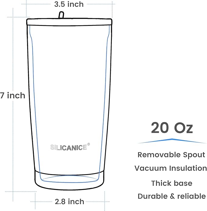 20oz Hygienic Insulated Tumbler — 100% Leakproof Lid with Removable Spout & Straw, Reinforced Vacuum-Protection Base, Cup Holder Friendly, for Iced Coffee, Smoothie/Water on the Go - Black
