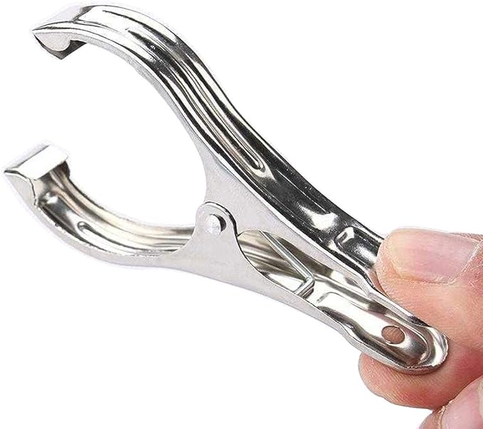 10 Pack 3.5 Inch Heavy Duty Stainless Steel Clips, Large Alligator Clips, Jumbo Binder Clips, Multipurpose Clothes Pins for Laundry, Beach Towel, Pool Cover, Curtains & Outdoor Use
