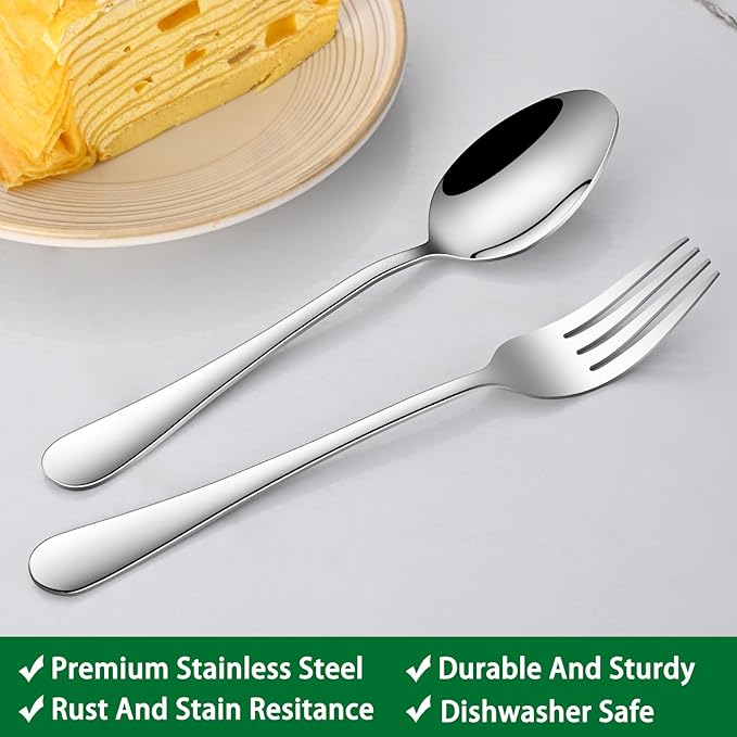 Dinner Forks Set, 8-Piece 8 Inches Stainless Steel Table Fork,Dishwasher Safe Flatware Forks,Food Grade Mirror Polishing Silverware Main Fork For Home,Restaurant Or Hotel