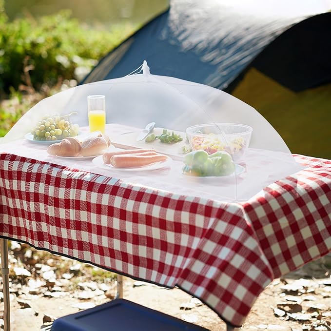 2 Pack Food Covers for Outdoors Mesh Screen Include 2 Extra Large (40"X 24") Food Tents Collapsible Food Covers for Outside, BBQ Party Supplies