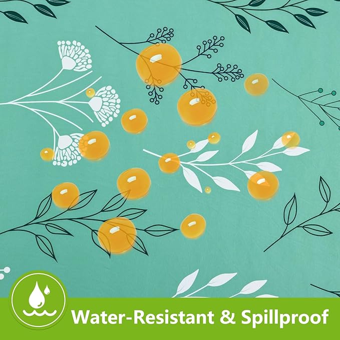 Smiry Spandex Fitted Tablecloth for 8 Foot Rectangle Tables, Washable Picnic Table Cover with Elastic, Stretch Reusable Table Cloth for Outdoor, Camping, Dining & Kitchen (Sage Green Leaf, 30"x96")