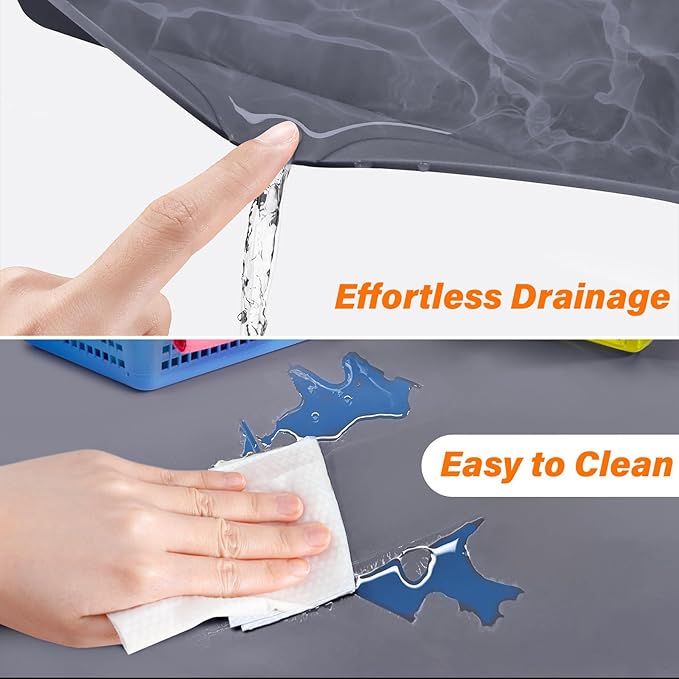 FLATO Waterproof Under Sink Mat 22" x 22" Shelf Liner for Kitchen and Bathroom, Cabinet Protector, Organizers and Storage, Flexible Silicone Drip Tray