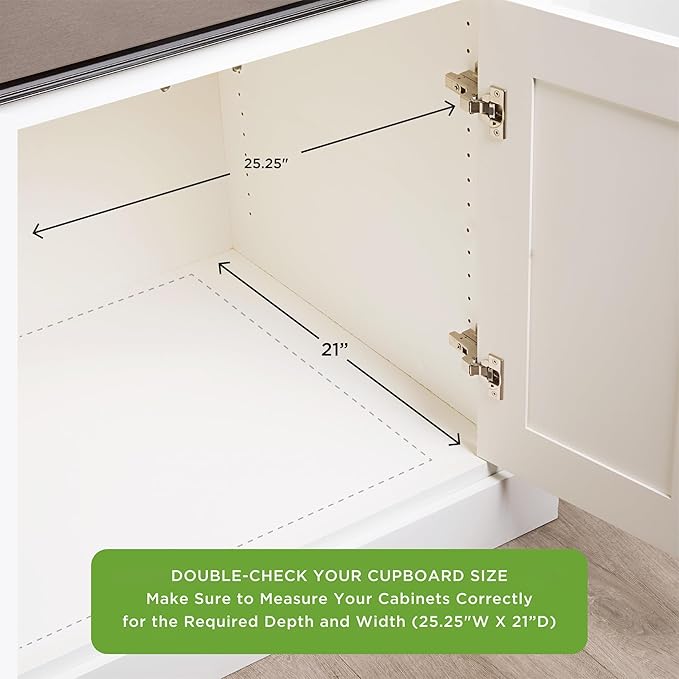 HOLDN’ STORAGE Bamboo Wooden Pull out Cabinet Organizer 24"W x 21"D Requires At Least a 25.25"W x 21"D Cabinet Opening W/Lifetime Limited Warranty, Bamboo Tray and Heavy Gauge Metal Rails
